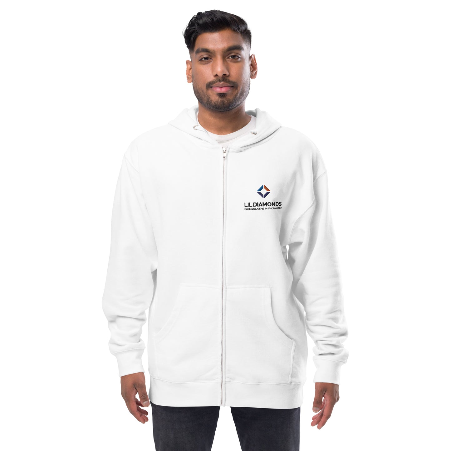 Unisex fleece zip up hoodie